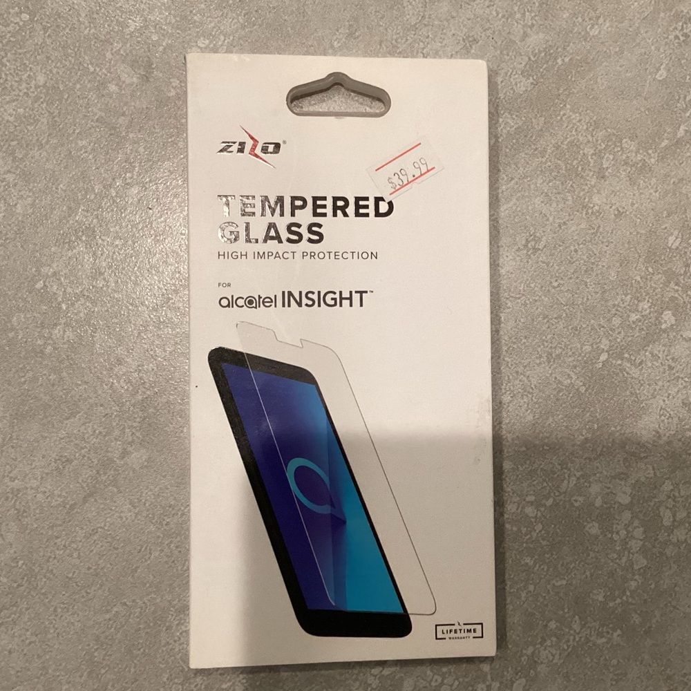 Zizo Clear Tempered Glass 9h .33mm Screen Protector for Alcatel Insight